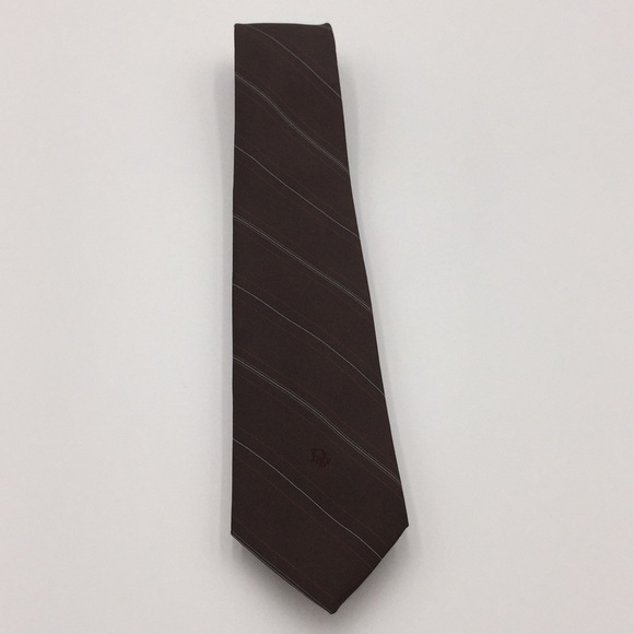 Vintage Christian Dior Monsieur Neck Tie Brown - Picture 6 of 7